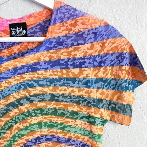 Cirque du Soleil Beatles Love T-Shirt Vintage XL S Burnout Rainbow Sheer Graphic - Picture 5 of 7
